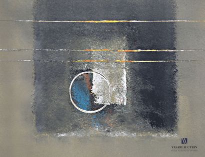 null MITAU Max (né en 1950)
Composition abstraite aux lignes horizontales et cercle
Technique...