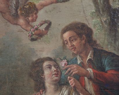 null Ecole Française du XVIIIème siècle
Scène galante au futur baiser
Huile sur toile
(restaurations...