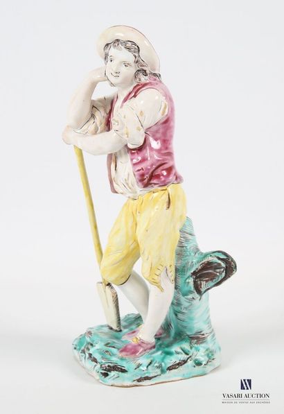 null LA ROCHELLE, circa 1780
Statuette representing a gardener in earthenware on...