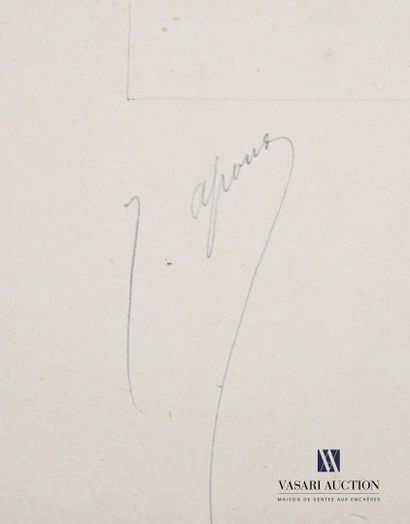 null APOUX Joseph (1846-1910)
Le Papillon
Crayon, craie blanche et encre sur papier
Titré...