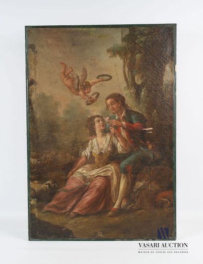 null Ecole Française du XVIIIème siècle
Scène galante au futur baiser
Huile sur toile
(restaurations...