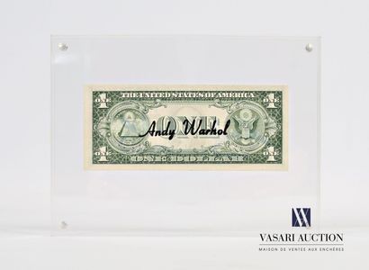 null WARHOL Andy (1928-1987) 
Billet de 1 Dollars signé en bleu
Numéro de série :...