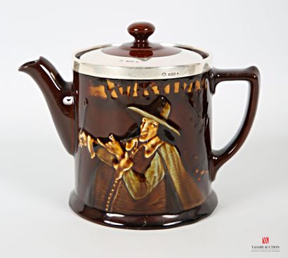 null ENGLAND - Royal Doulton factory of
Teapot and a glazed stoneware pitcher with...