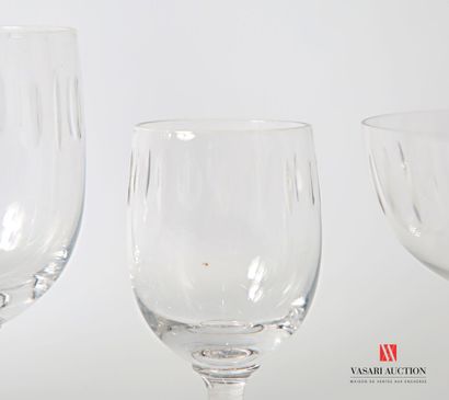 null Part of service of glass glasses with decoration of alternated shuttles of doves...