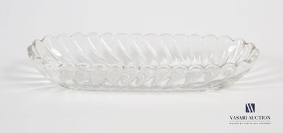 null BACCARAT 
Pair of oblong molded crystal dishes decorated with twisted ribs
Mark...