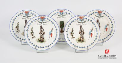 null LIMOGES - Haviland Manufacture
Suite of five porcelain plates four appearing...