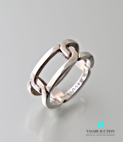 null Silver ring 925 thousandths formed by four intertwined rectangles 
Weight :...