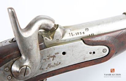null French regulation pistol model 1822 T bis, model built new, barrel with sides...