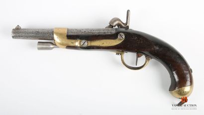 null Pistolet réglementaire français modèle 1822 T bis, canon rayé à pans puis rond...