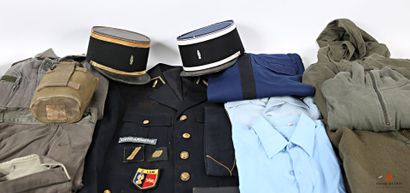 null Packing of a gendarme about 1980: uniform of gendarme, jacket four blue pockets,...