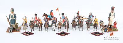 null Military figurines and miscellaneous: Grognard and Guard, polychrome wood 14...