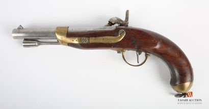 null French regulation pistol model 1822 T bis, model built new, barrel with sides...