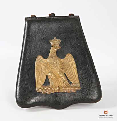 null Sabretache of light cavalry officer model 1854, black patent leather, black...