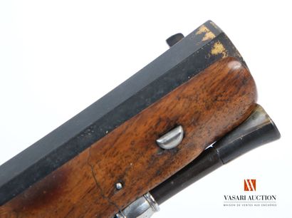 null Flintlock pistol, octagonal barrel of 16,2 cm, slightly tromblonné with the...