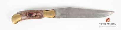 null Couteau de chasse pliant à la D'Estaing , lame de 16 cm signée Laguiole et HC12,...