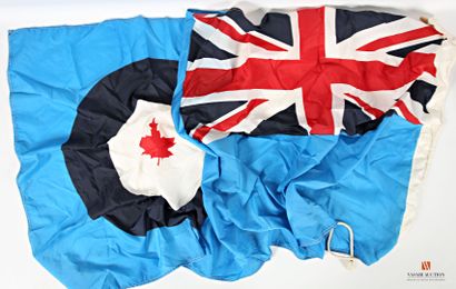 null RAF flag, Canadian troops, nylon 180 x 85 cm, a Swedish army nurse's coat is...