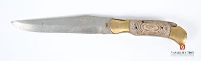 null Couteau de chasse pliant à la D'Estaing , lame de 16 cm signée Laguiole et HC12,...