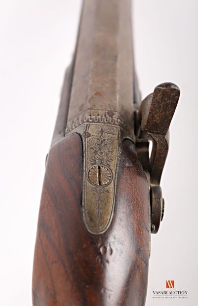 null Strong hunting pistol, flintlock transformed percussion, signed SINKINSON, barrel...