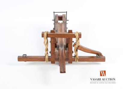 null Tower crossbow, model of the 11th century siege engine, waxed wooden frame and...