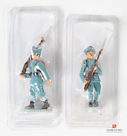 null 75 mm polychrome lead soldiers, German, English, American, Scottish, etc., wear,...