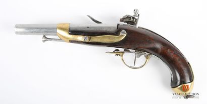 null French regulation pistol model 1816, barrel with sides then round of 20 cm,...