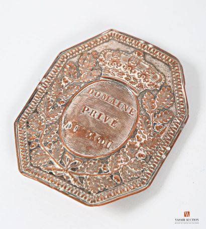 null Plate of belt of guard of the Private Domain of the King, in an oval under crown...