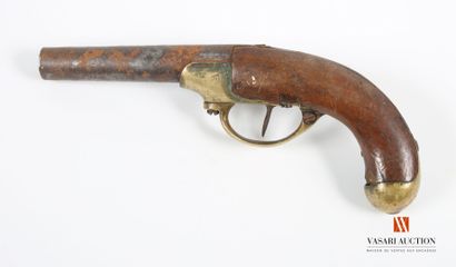 null Pistolet de cavalerie modèle 1777, coffre laiton signé Charleville, canon ramené...