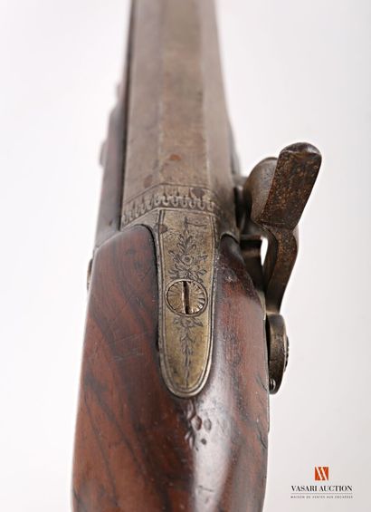 null Strong hunting pistol, flintlock transformed percussion, signed SINKINSON, barrel...