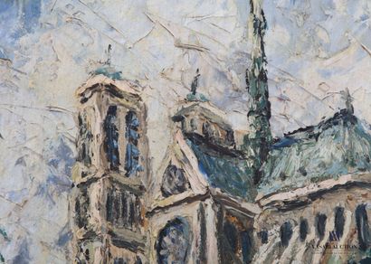 null HAUCK G. (XXème siècle)
Vue sur Notre Dame depuis les bouquinistes des quais
Huile...