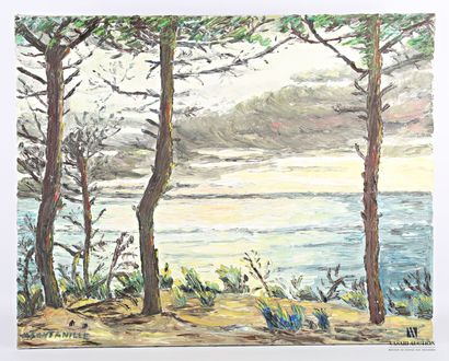 null FONTANILLE M. (XXème siècle)
Vue du lac depuis les pins
Huile sur toile 
Signée...