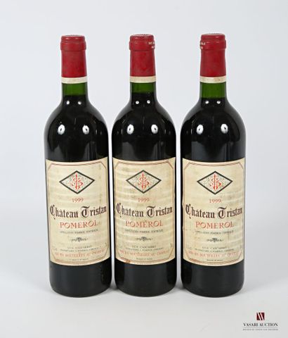 null 3 bouteilles	Château TRISTAN	Pomerol	1999
	Et. tachées. N : 2 mi goulot, 1 bas...