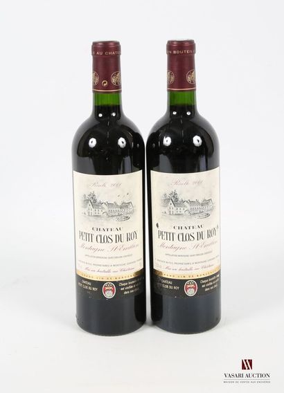 null 2 bouteilles	Château PETIT CLOS DU ROY	Montagne St Emilion	2000
	Et. tachées...