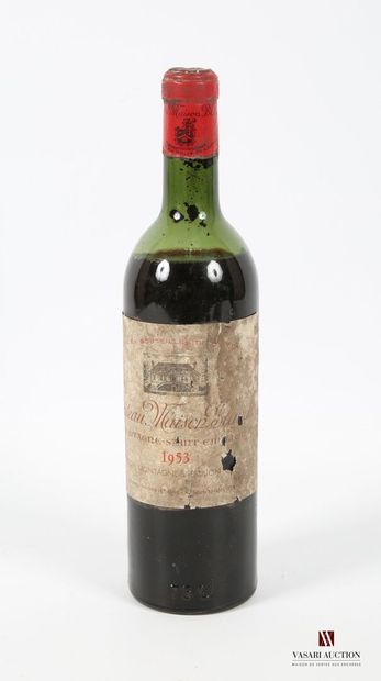 null 1 bouteille	Châtteau MAISON BLANCHE	Montagne St Emilion	1953
	Et. fanée, tachée...