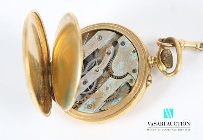null Une montre de gousset en métal doré le cadran à chiffres romain pour les heures,...