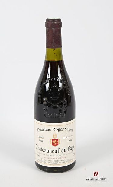 null 1 bouteille	CHATEAUNEUF DU PAPE mise Dom. Roger Sabon		1998
	Et. un peu tachée....