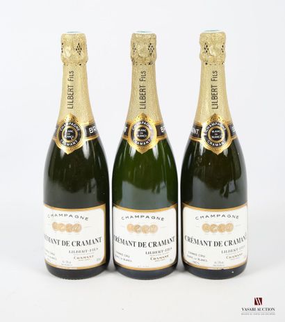 null 3 bottles Champagne CRÉMANT DE CRAMANT Blanc de Blancs
	And. a little stained....