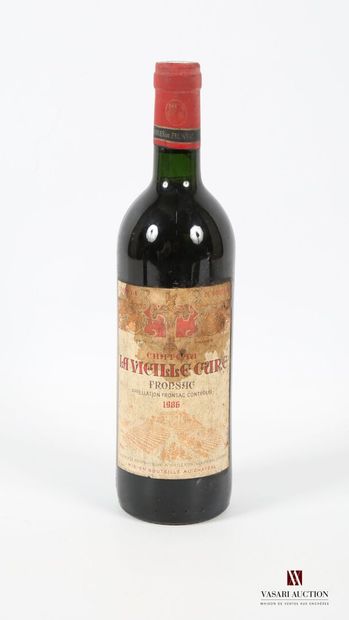 null 1 bottle Château LA VIEILLE CURE Fronsac 1986
	Et. stained and faded. N: low...