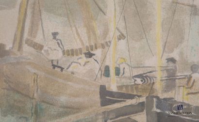 null CLAIRIN Pierre-Eugène (1897-1980) d'après
Marin sur le port de Concarneau
Lithographie...