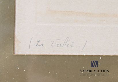 null JACQUE Marcel (1906 - 1981)
La veillée 
Eau-forte 
Signée en bas à droite et...