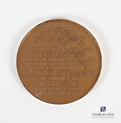 null Médaille commémorative en bronze d'après Andelieu et de Puymaurin à décor d'une...