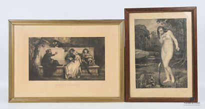 null Lot including two engravings :
- CABANEL Alexandre (draughtsman) & HUOT A. (engraver),...