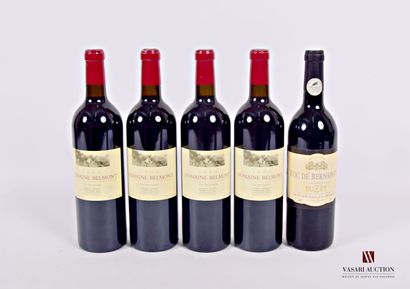 null Lot de 5 blles comprenant :		
4 bouteilles	DOMAINE BELMONT "Les Peulvans"	Lot	2004
1...