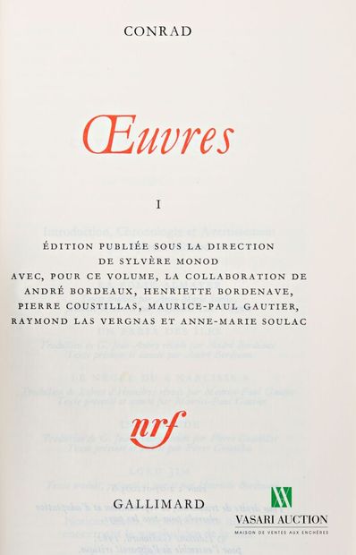 null (LA PLEIADE)
- CONRAD - OEuvres I Edition publiée sous la direction de Sylvère...