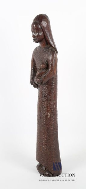 null AFRIQUE
Vierge à l'Enfant en bois sculpté
XXème siècle
Haut. : 66 cm