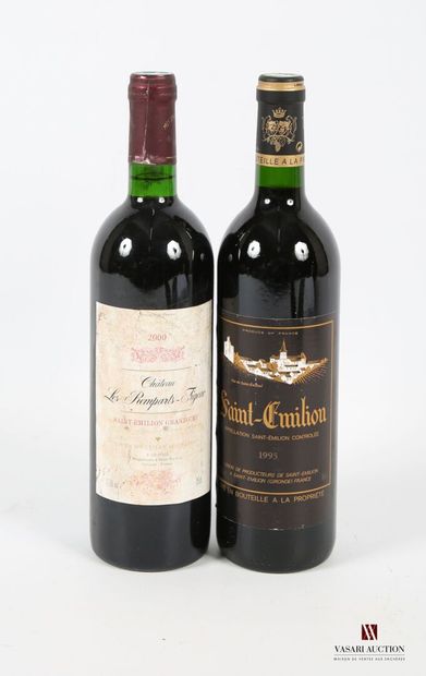 null Lot de 2 blles comprenant :		
1 bouteille	Château LES REMPARTS FIGEAC	St Emilion...