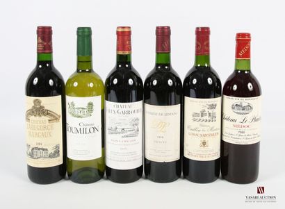 null Lot de 6 blles comprenant :		
1 bouteille	Château LABÉGORCE	Margaux	1994
1 bouteille	Château...