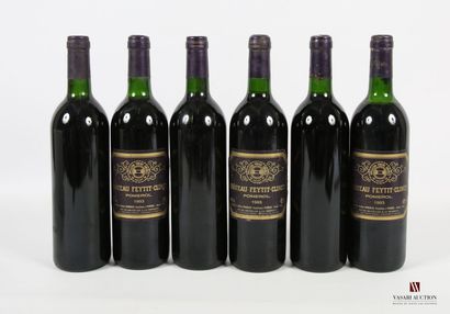 null 6 bouteilles	Château FEYTIT CLINET	Pomerol	1993
	Et.: 3 un peu fanées, 3 manquantes....