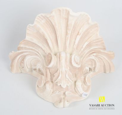 null Lot including a decorative element in patinated plaster in the shape of a conch...