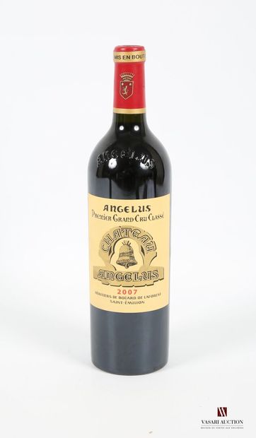 null 1 bouteille	Château ANGÉLUS	St Emilion 1er GCC	2007
	Et. à peine tachée. N :...