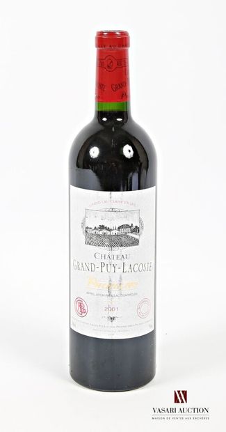 null 1 bouteille	Château GRAND PUY LACOSTE	Pauillac GCC	2001
	Et. tachée. N : mi...